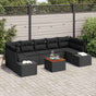 Garden Sofa Set 8 pcs Black Poly Rattan