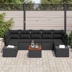 Garden Sofa Set 8 pcs Black Poly Rattan