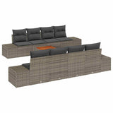 Garden Sofa Set 7 pcs Grey - Front View