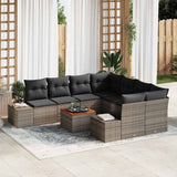 Garden Sofa Set 9 pcs Grey