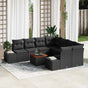 Garden Sofa Set 9 pcs Black Poly Rattan