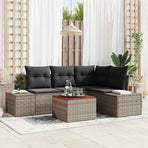 Garden Sofa Set 5 pcs Grey Poly Rattan