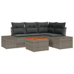 Garden Sofa Set 5 pcs Grey Poly Rattan