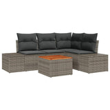 Garden Sofa Set 5 pcs Grey - Front View
