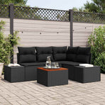 Garden Sofa Set 5 pcs Black Poly Rattan
