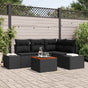 Garden Sofa Set 5 pcs Black Poly Rattan