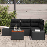 Garden Sofa Set 5 pcs Black - Side View