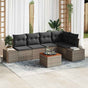 Garden Sofa Set 6 pcs Grey Poly Rattan