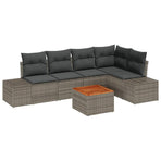 Garden Sofa Set 6 pcs Grey Poly Rattan