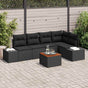Garden Sofa Set 6 pcs Black Poly Rattan