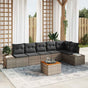 Garden Sofa Set 7 pcs Grey Poly Rattan
