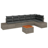 Garden Sofa Set 7 pcs Grey - Front View