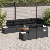 Garden Sofa Set with Storage 9 pcs Black