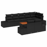 Garden Sofa Set with Storage 9 pcs Black