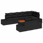 Garden Sofa Set 9 pcs Black