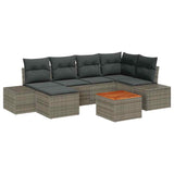 Garden Sofa Set 7 pcs Grey - Front View