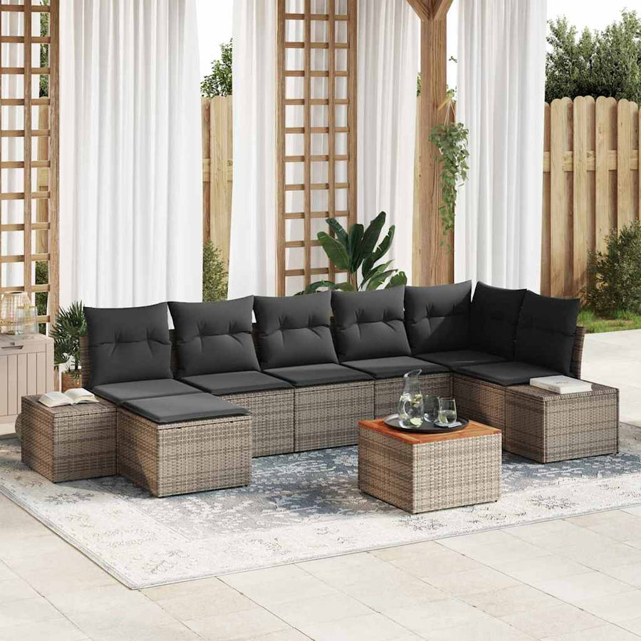 Garden Sofa Set 8 pcs Grey