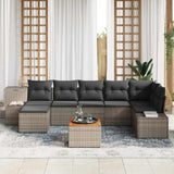 Garden Sofa Set 8 pcs Grey - Side View