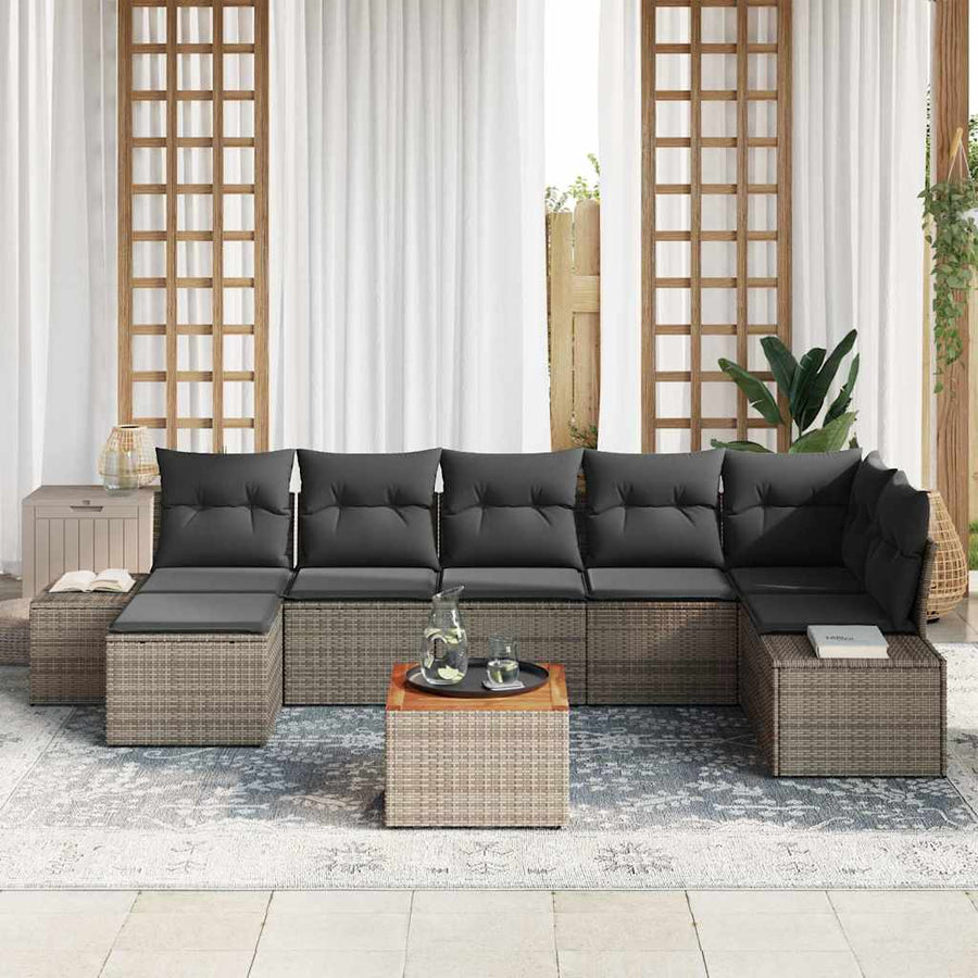Garden Sofa Set 8 pcs Grey