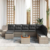 Garden Sofa Set 9 pcs Grey - Side View