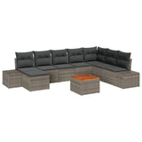 Garden Sofa Set 9 pcs Grey - Front View