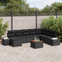 Garden Sofa Set 9 pcs Black