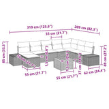 Garden Sofa Set 9 pcs Black