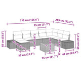Garden Sofa Set 9 pcs Black - Extra Image