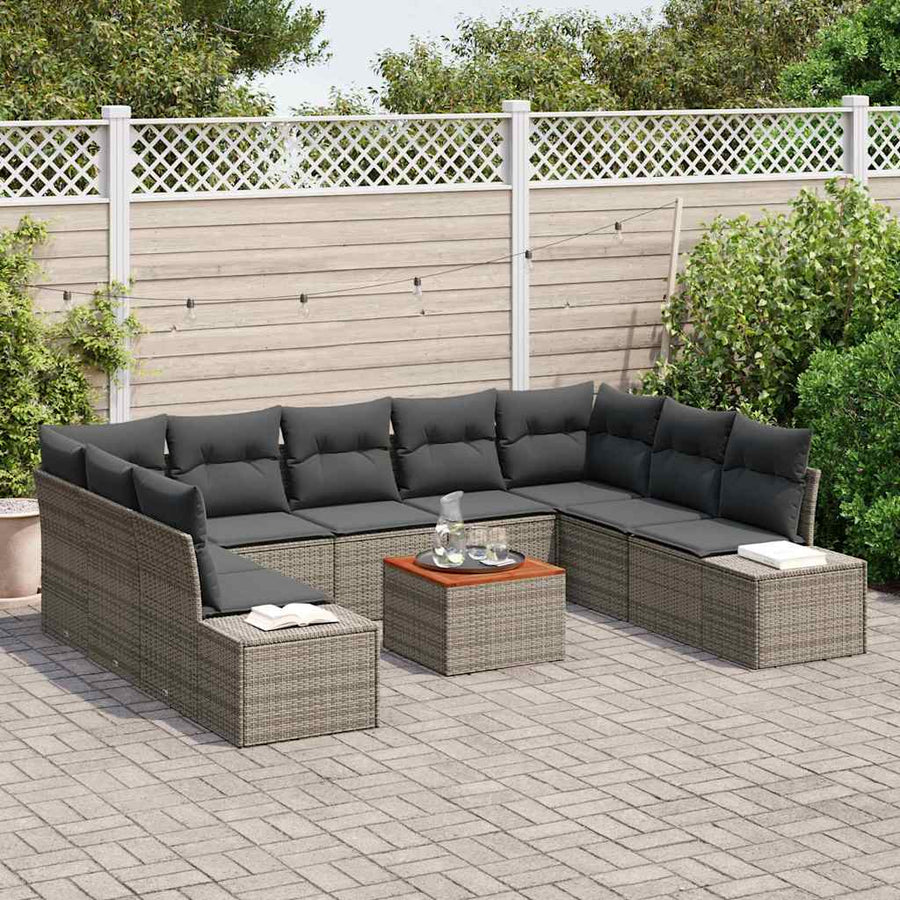 Garden Sofa Set 10 pcs Grey