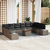 Garden Sofa Set with Storage 11 pcs Grey