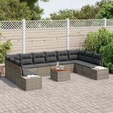 Garden Sofa Set 11 pcs Grey - Side View