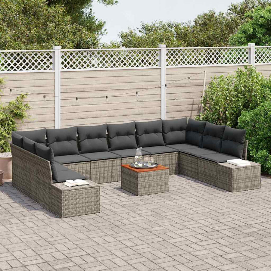 Garden Sofa Set 11 pcs Grey