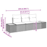 Garden Sofa Set with Storage 3 pcs Black Poly rattan - Extra Image