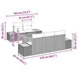 Garden Sofa Set with Storage 6 pcs Black Poly rattan