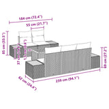 Garden Sofa Set with Cushion 6 pcs Black Poly rattan - Extra Image