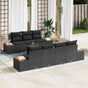 Garden Sofa Set 8 pcs Black Poly rattan