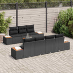 Garden Sofa Set 8 pcs Black Poly rattan