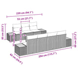 Garden Sofa Set with Cushion 8 pcs Black Poly rattan - Extra Image