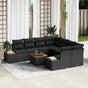 Garden Sofa Set 9 pcs Black Poly rattan