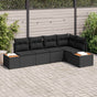 Garden Sofa Set 5 pcs 5-Seater Black Poly rattan
