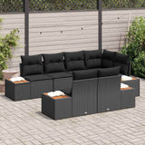 Garden Sofa Set 7 pcs Black 264 x 154 x 85 cm Poly rattan - Side View
