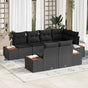 Garden Sofa Set 7 pcs 7-Seater Black [Synthetic]: Poly Rattan