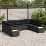 Garden Sofa Set with Cushion 5 pcs Black Poly Rattan