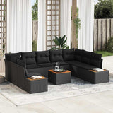 Garden Sofa Set 6 pcs Black 289 x 209 x 85 cm Poly rattan
