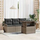 Garden Sofa Set 5 pcs Grey [Synthetic]: Poly Rattan