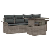 Garden Sofa Set 5 pcs Grey [Synthetic]: Poly Rattan