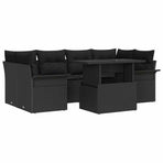 Garden Sofa Set 7 pcs Black [Synthetic]: Poly Rattan