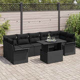 Garden Sofa Set 8 pcs Black [Synthetic]: Poly Rattan