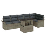 Garden Sofa Set 7 pcs Grey [Synthetic]: Poly Rattan