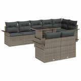 Garden Sofa Set with Cushion 9 pcs Grey Poly rattan